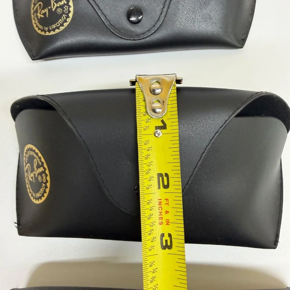 Ray-Ban Sunglasses Case Lot of 3 Black Faux Leather Replacement Covers Used